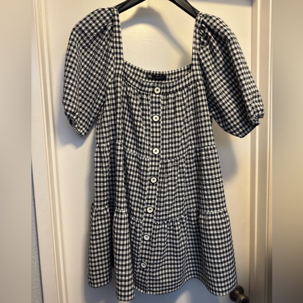 Zara Gingham Mini Dress size XL